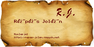 Répás Jolán névjegykártya
